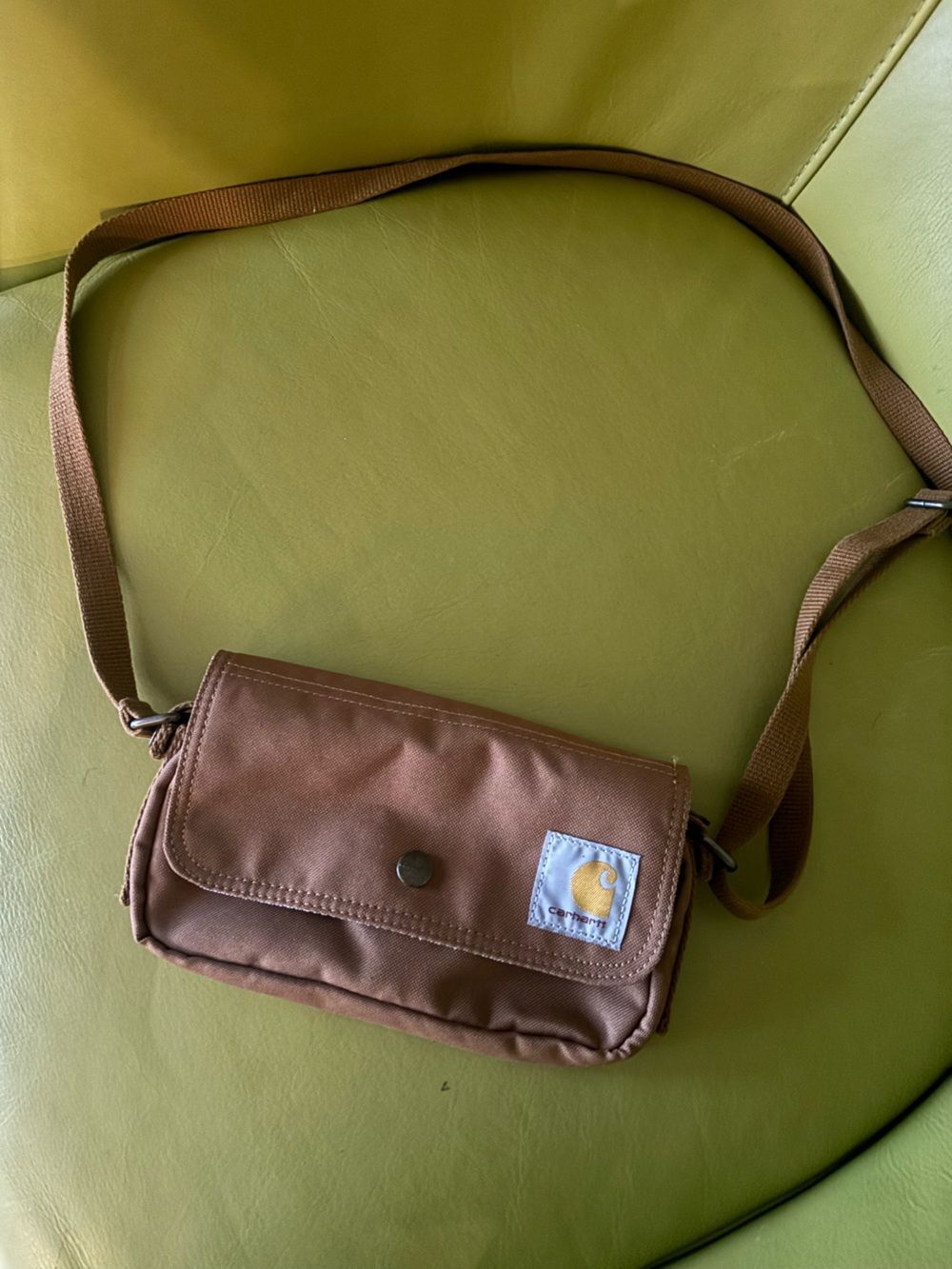 Carhartt Essentials Crossbody Pouch Brown Water-Repellent Canvas Adj.  Strap